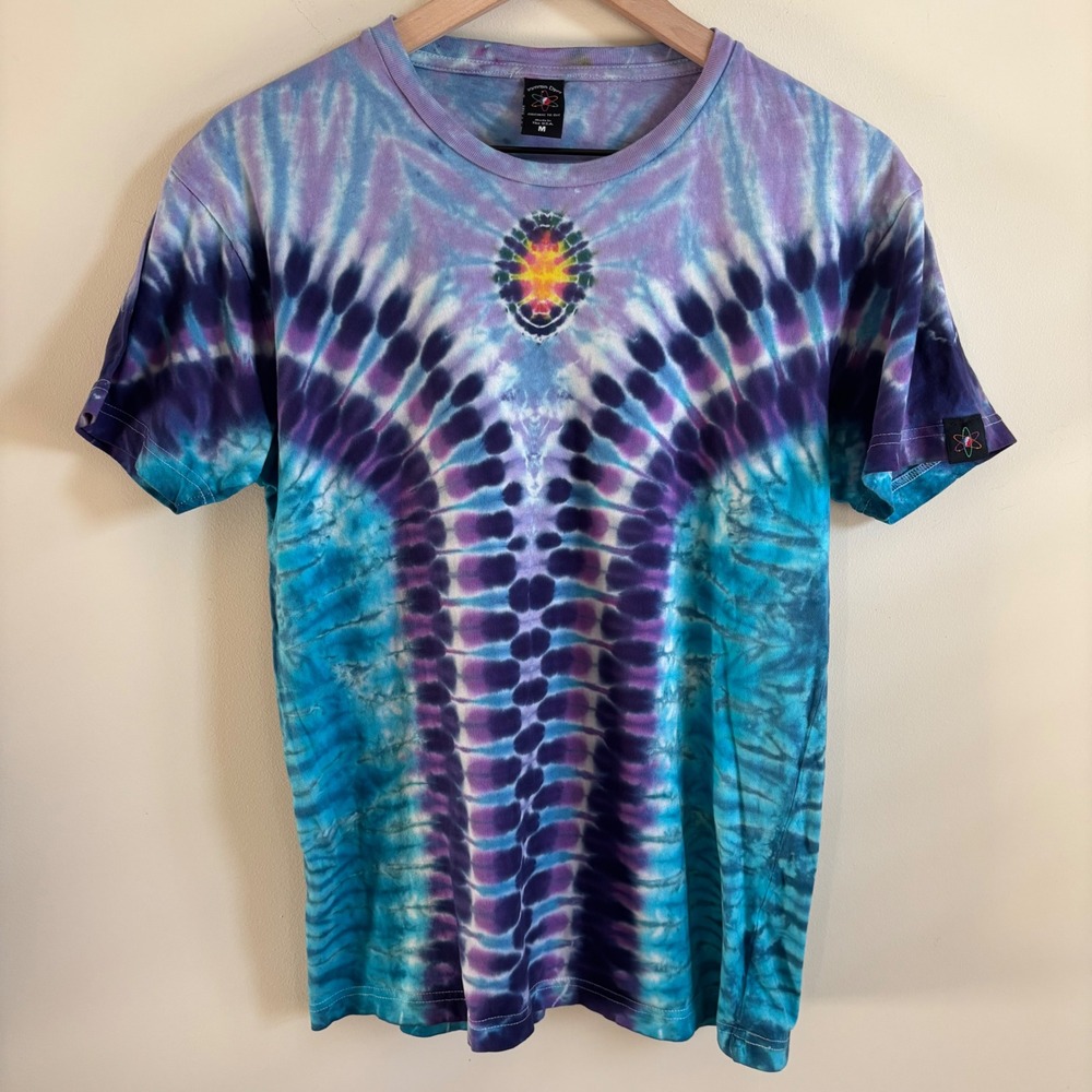 Jammin Dyes Tie Dye T Shirt Medium Blue Purple Psychedelic Handmade USA Tee